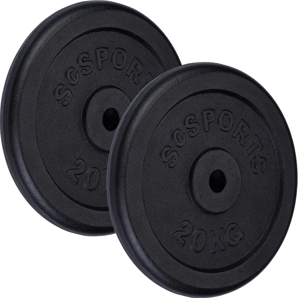 scsports-krafttraining-hantelscheibe-gusseisen-20-kg-schwarz image 1