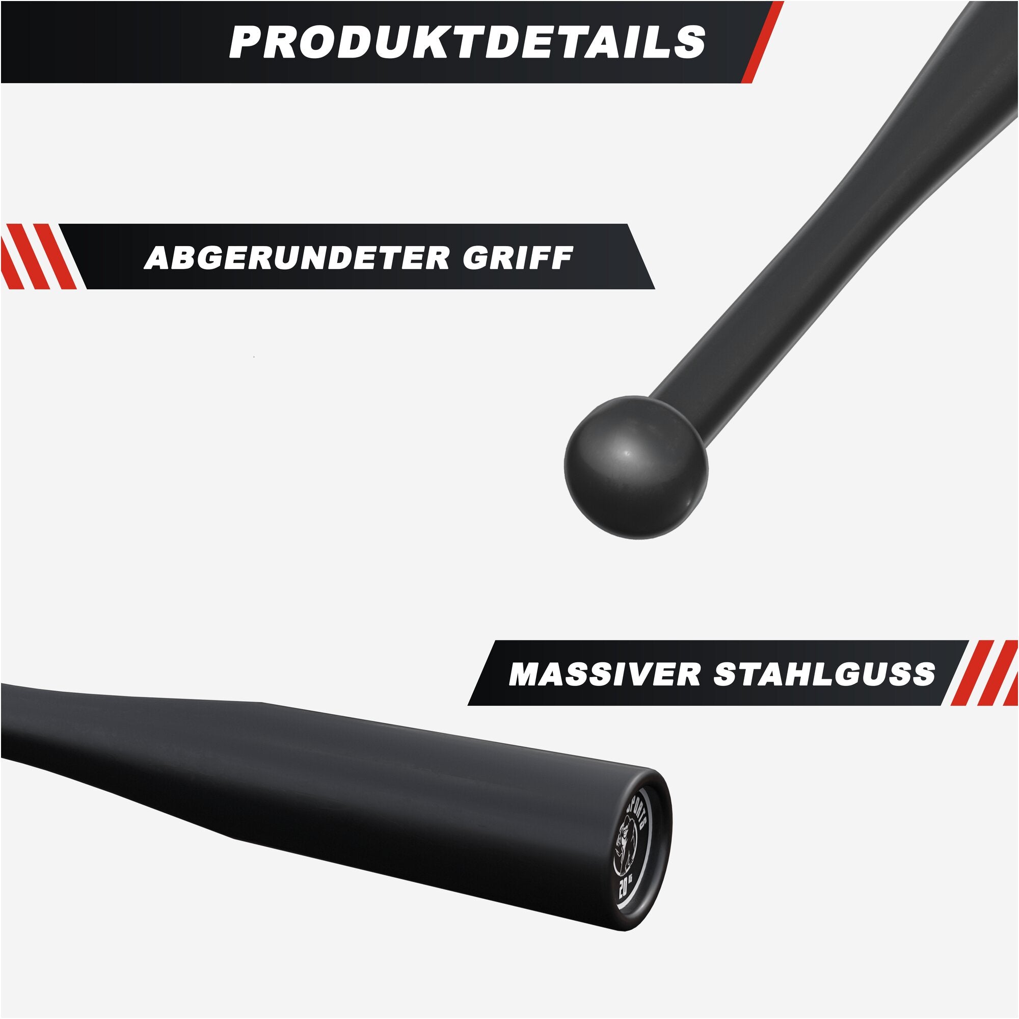 gyronetics-e-series-indian-clubbell-stahl-8-kg-schwarz image 3