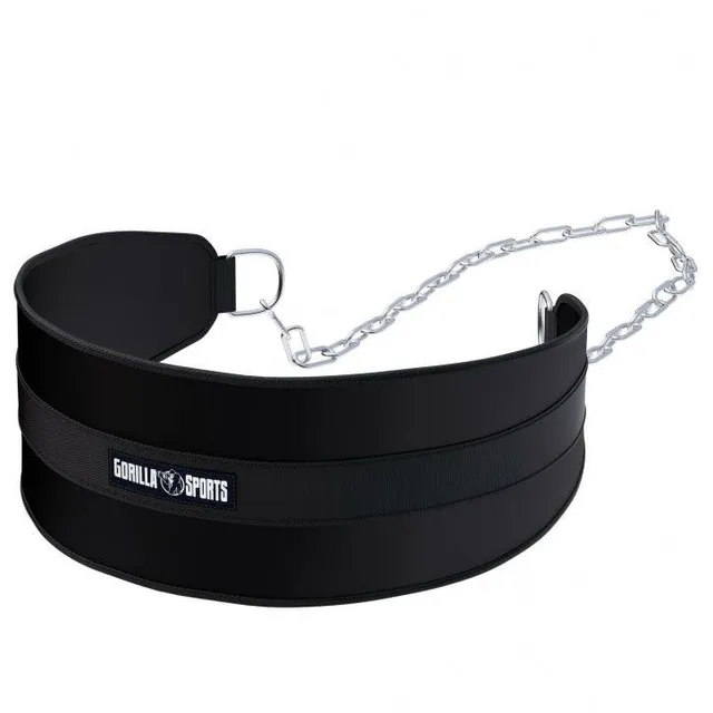 gyronetics-dip-station-dip-g-rtel-nylon-schwarz-mit-kette-100-kg image 1