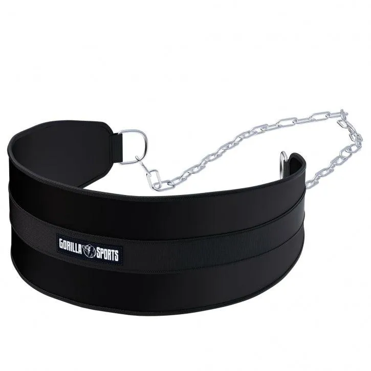 gyronetics-dip-station-dip-g-rtel-nylon-schwarz-mit-kette-100-kg image 1