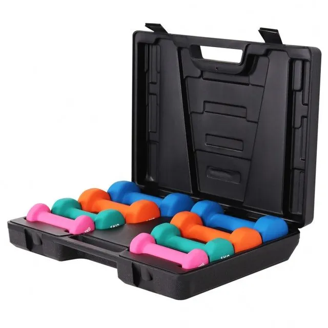 gyronetics-e-series-gymnastik-kurzhantel-set-neopren-10kg-koffer image 1