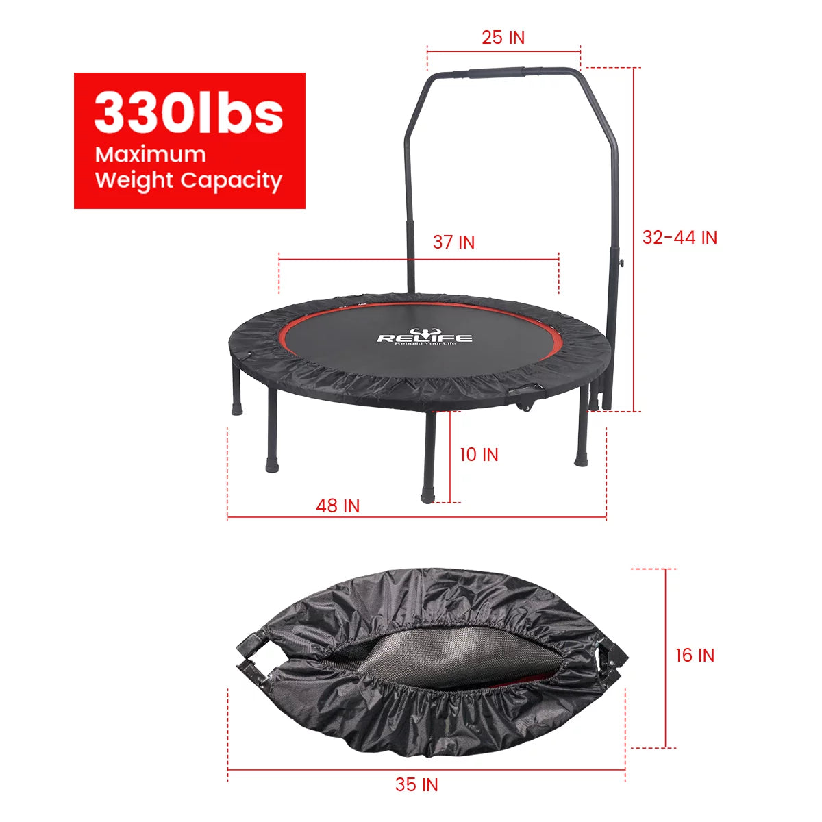relife-trampoline-fitness-trampolin-40-zoll-mit-griff image 8