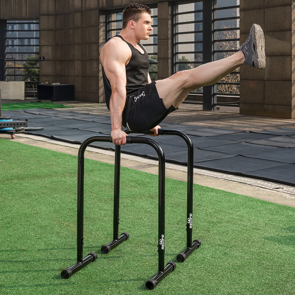 relife-power-tower-dip-bar-station-parallettes-schwarz image 6