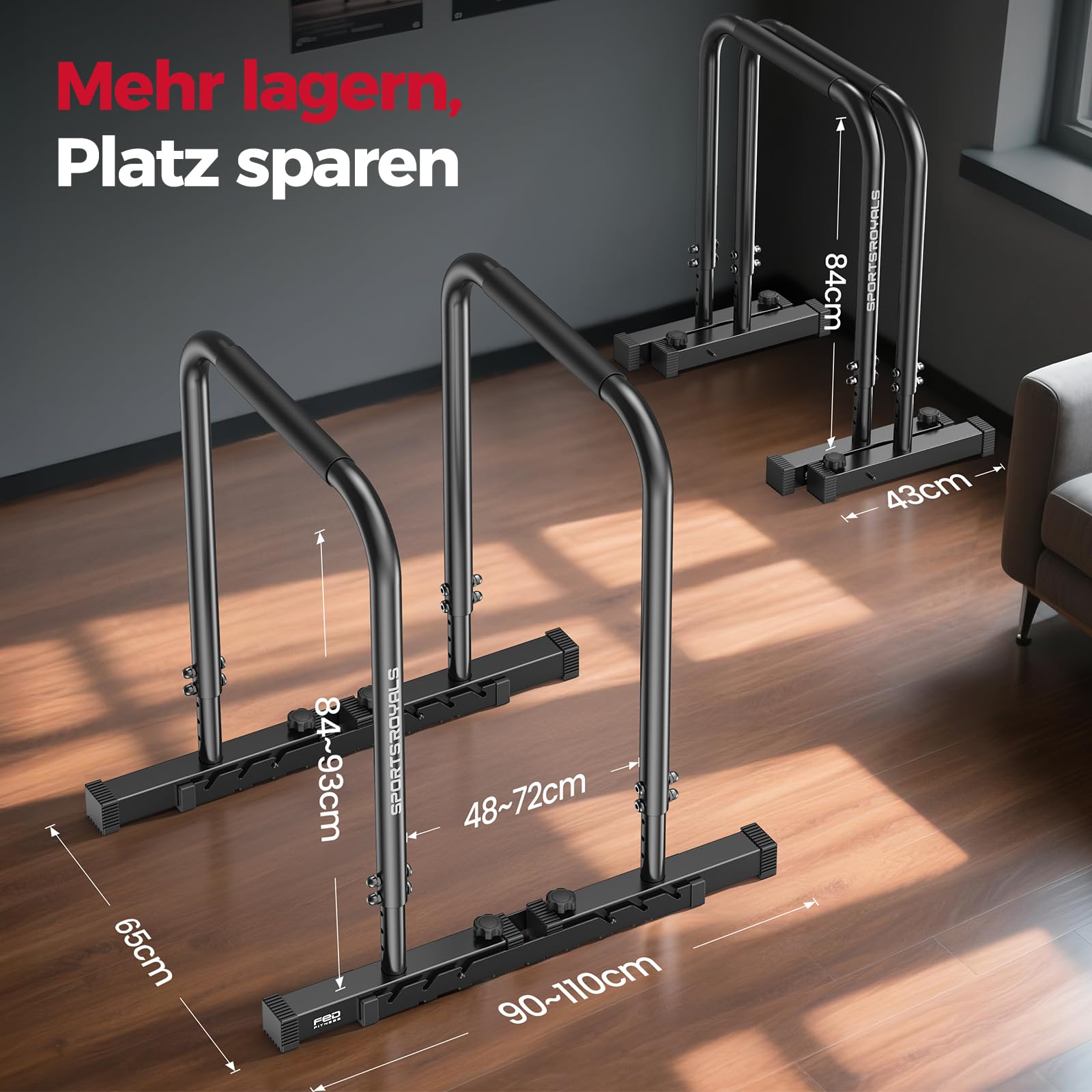 sportsroyals-dip-bars-dip-barren-verstellbar-schwarz-300-kg image 8