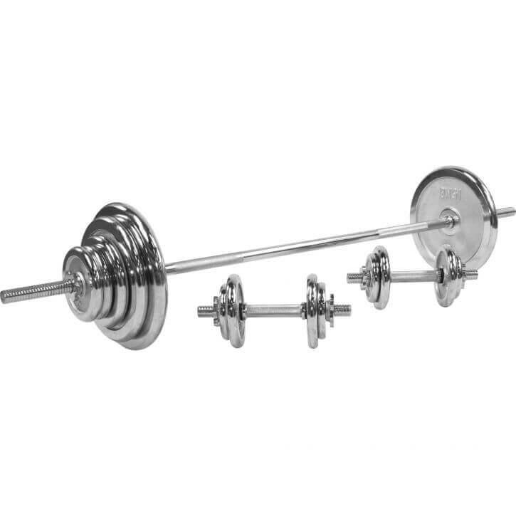 gyronetics-e-series-langhantelset-100-kg-chrom-sternverschluss image 1