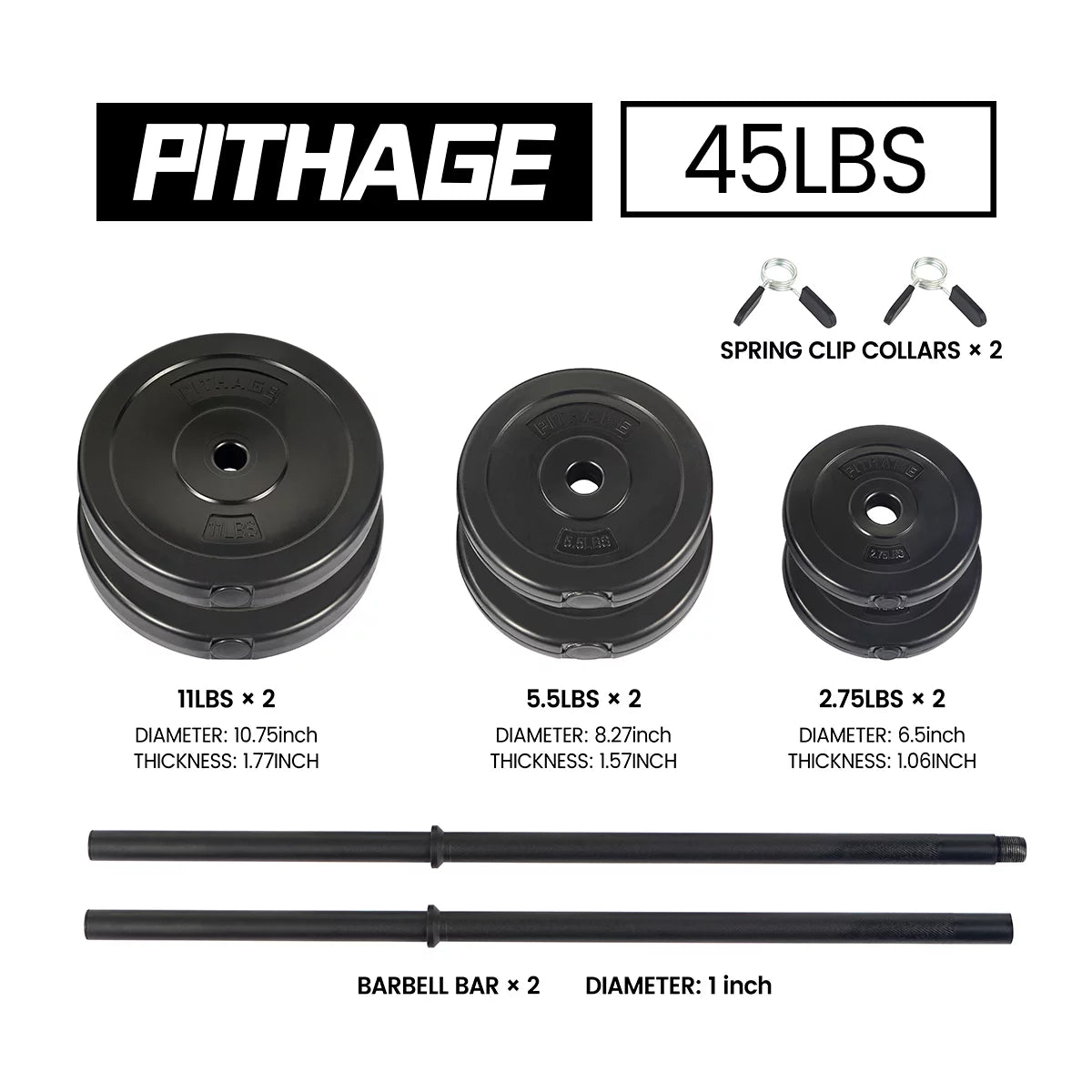 relife-dumbbell-langhantel-set-verstellbar-20-kg-45lbs image 2