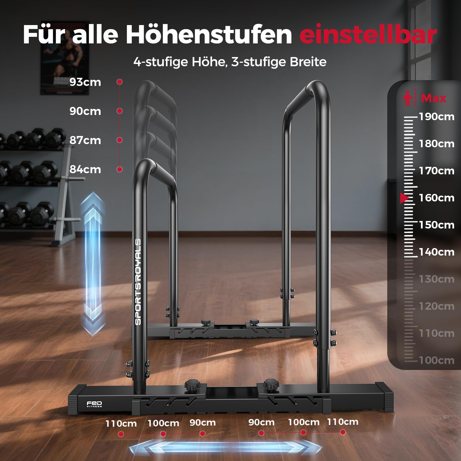 sportsroyals-dip-bars-dip-barren-verstellbar-schwarz-300-kg image 6