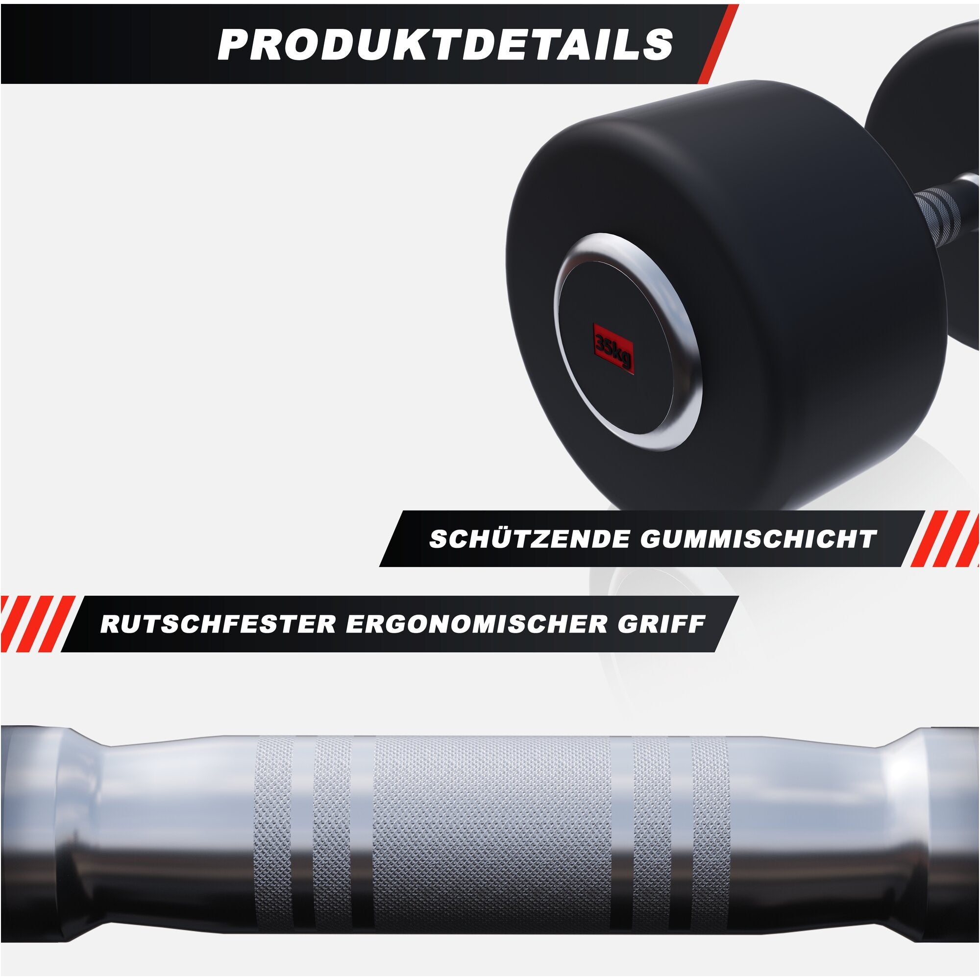 gyronetics-e-series-kurzhantel-gummi-pro-2-5-kg-gusseisen image 5