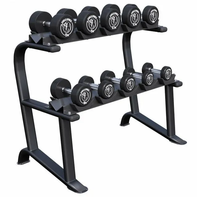 gyronetics-e-series-kurzhantel-set-gummi-90-kg-mit-ablage image 1