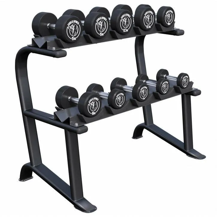 gyronetics-e-series-kurzhantel-set-gummi-90-kg-mit-ablage image 1