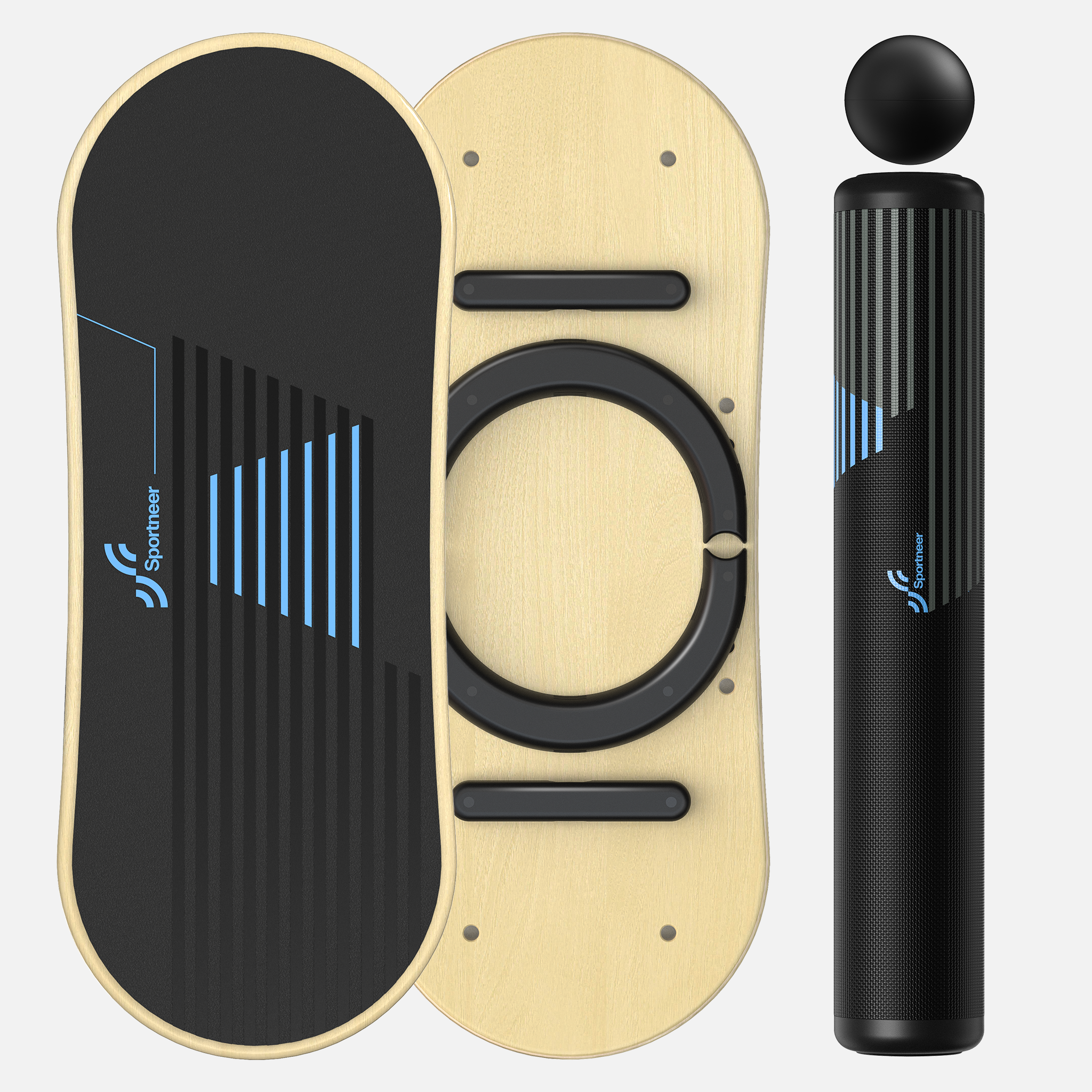 sportneer-balance-board-schwarz-blau-eva-birke-7-modi-core image 3