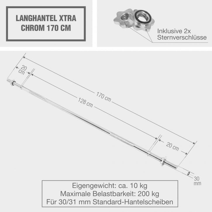 gyronetics-e-series-langhantel-170-cm-chrom-mit-sternverschluss image 3