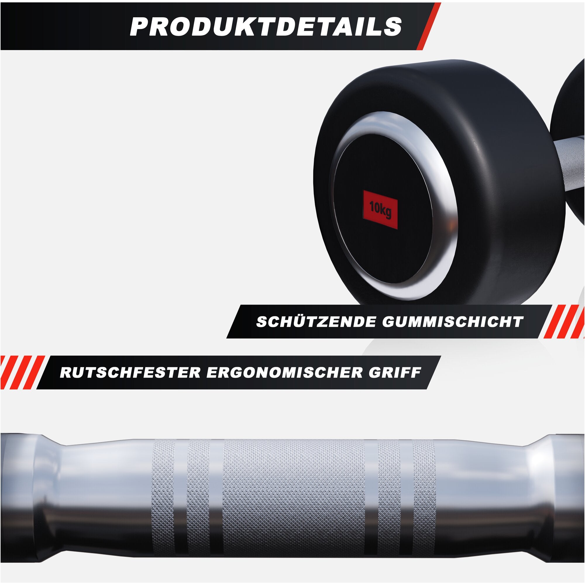 gyronetics-e-series-kurzhantel-gummi-pro-2-5-kg-gusseisen image 4