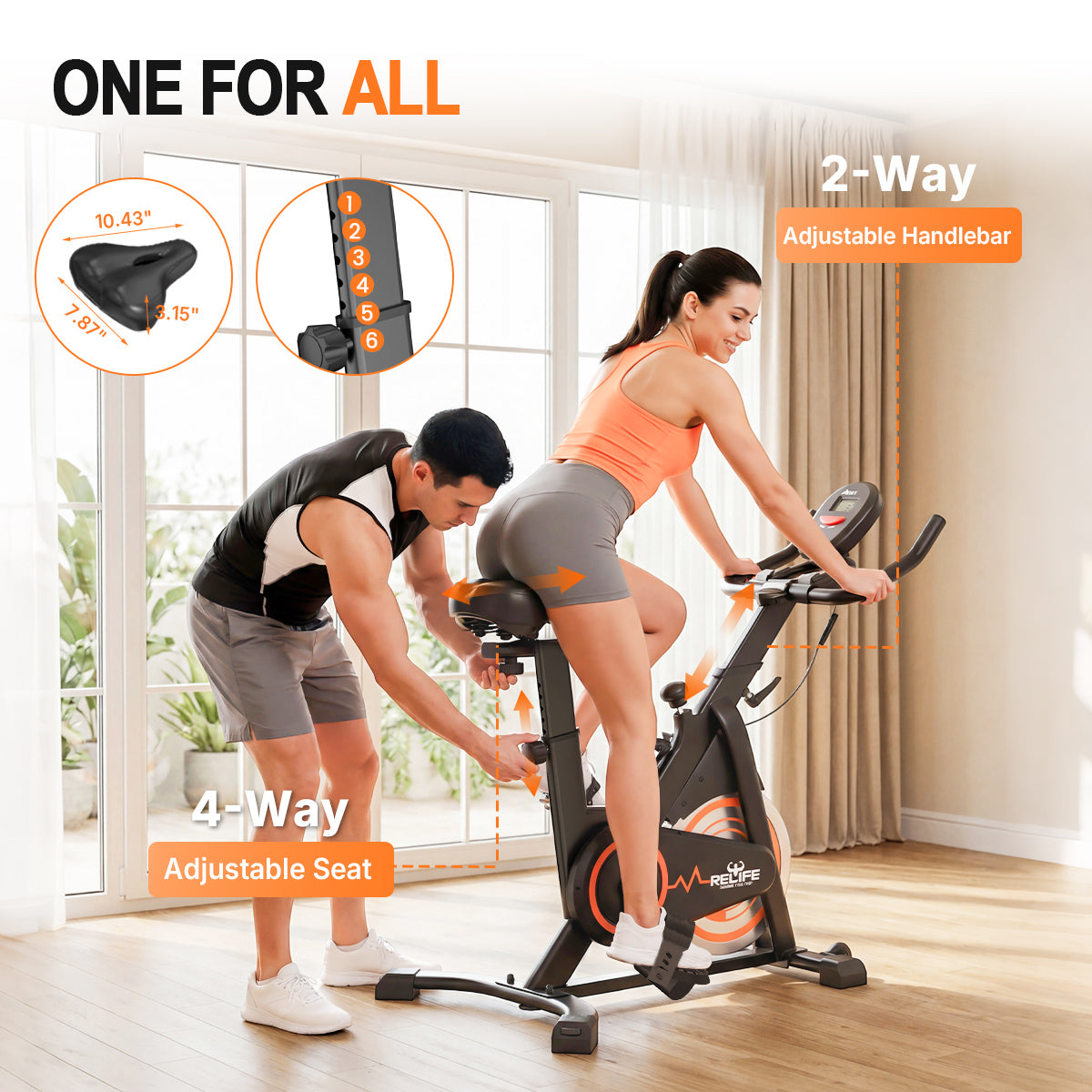 relife-exercise-bike-heimtrainer-indoor-bike-schwarz-150-kg image 7