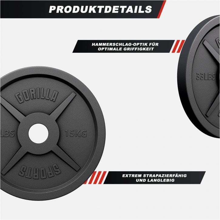 gyronetics-e-series-hantelscheibe-gusseisen-olympia-10-kg-schwarz image 8