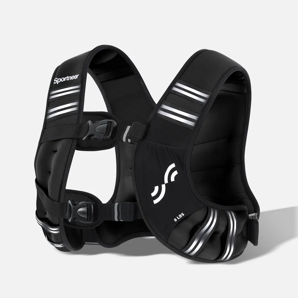 sportneer-wearable-weights-gewichtsweste-8-lbs-schwarz-reflektor image 1