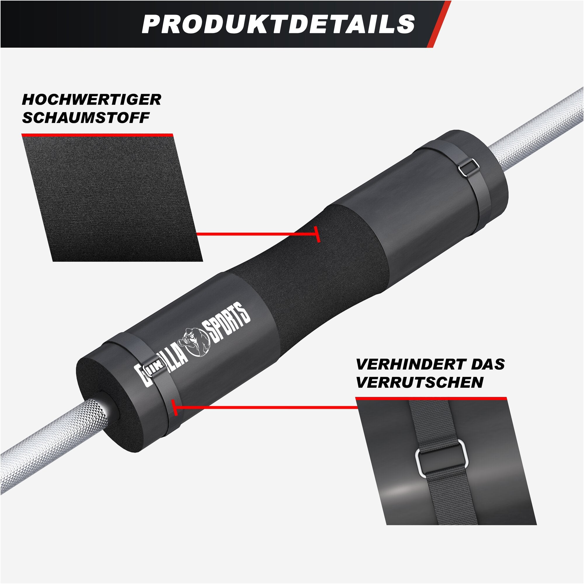 gyronetics-e-series-langhantel-nackenpolster-45-cm-schwarz image 3