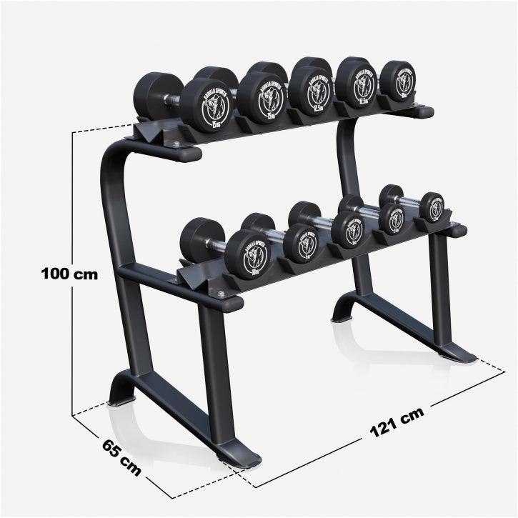gyronetics-e-series-kurzhantel-set-gummi-90-kg-mit-ablage image 4