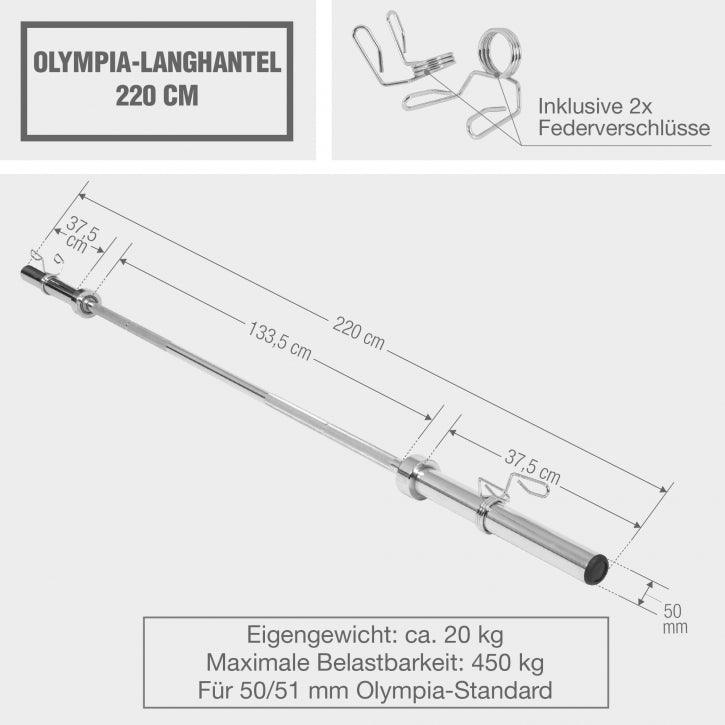 gyronetics-e-series-langhantel-220-cm-olympia-20-kg image 3