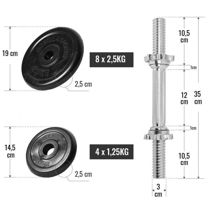 gyronetics-e-series-kurzhantel-set-gummi-20-kg-sternverschluss image 5