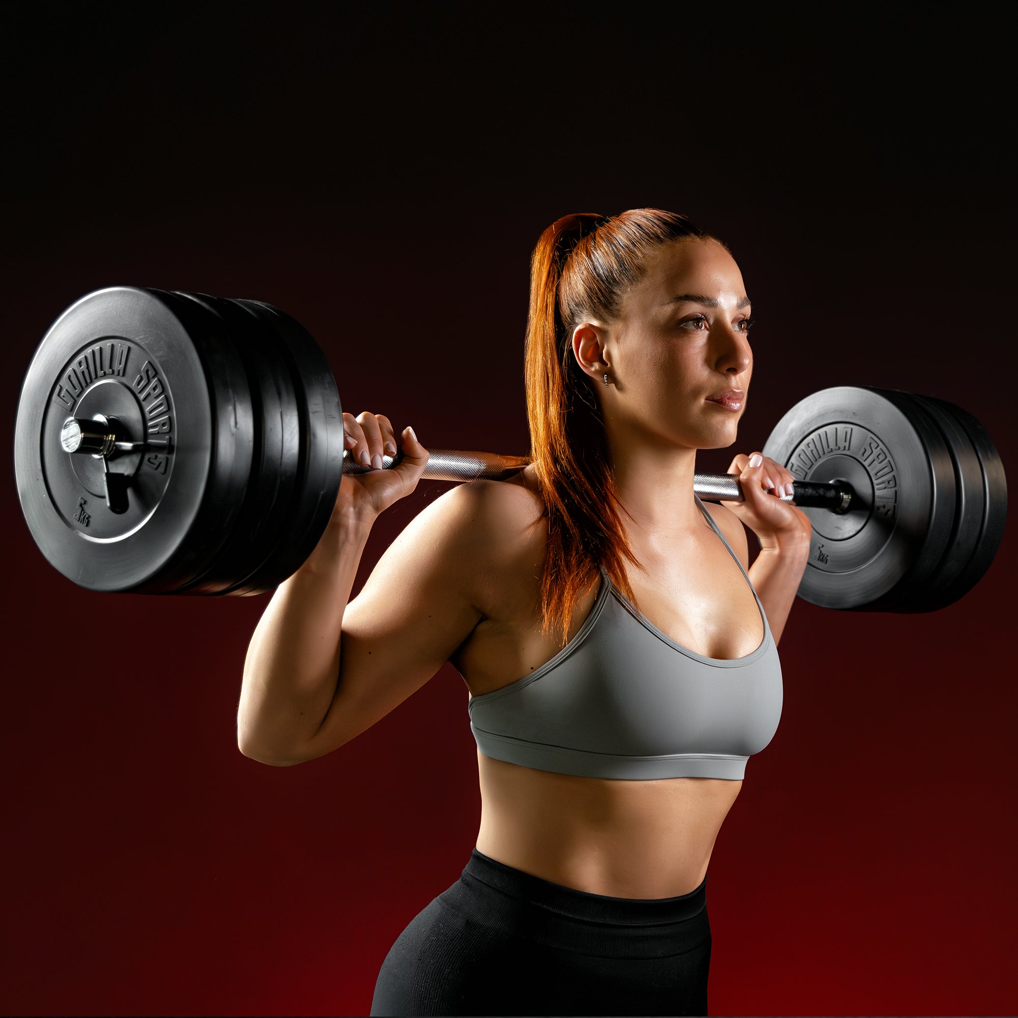 gorilla-sports-e-series-langhantel-set-38-kg-kunststoff-hantelset image 2