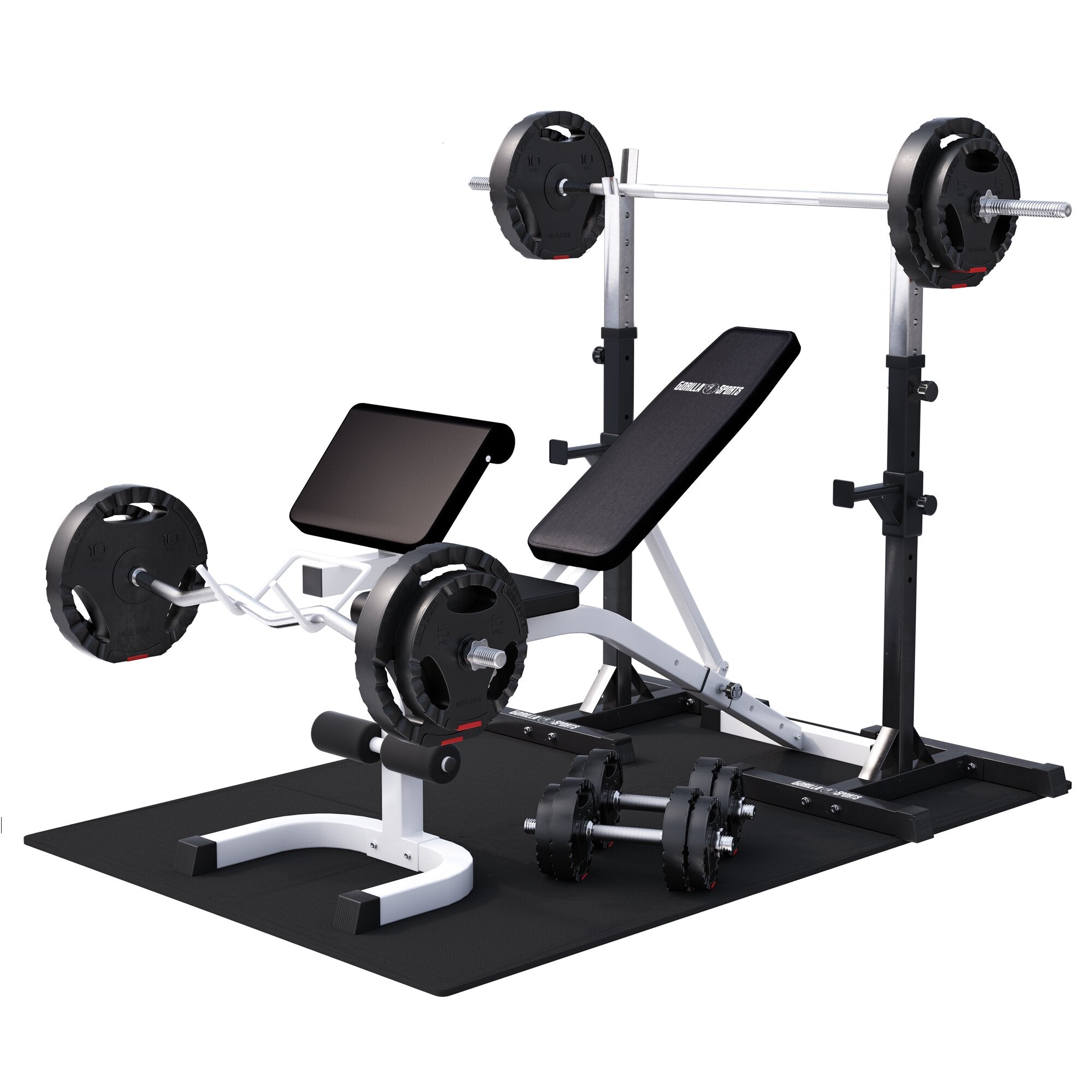 gyronetics-e-series-schr-gbank-squat-rack-langhantel-set-75-kg image 1