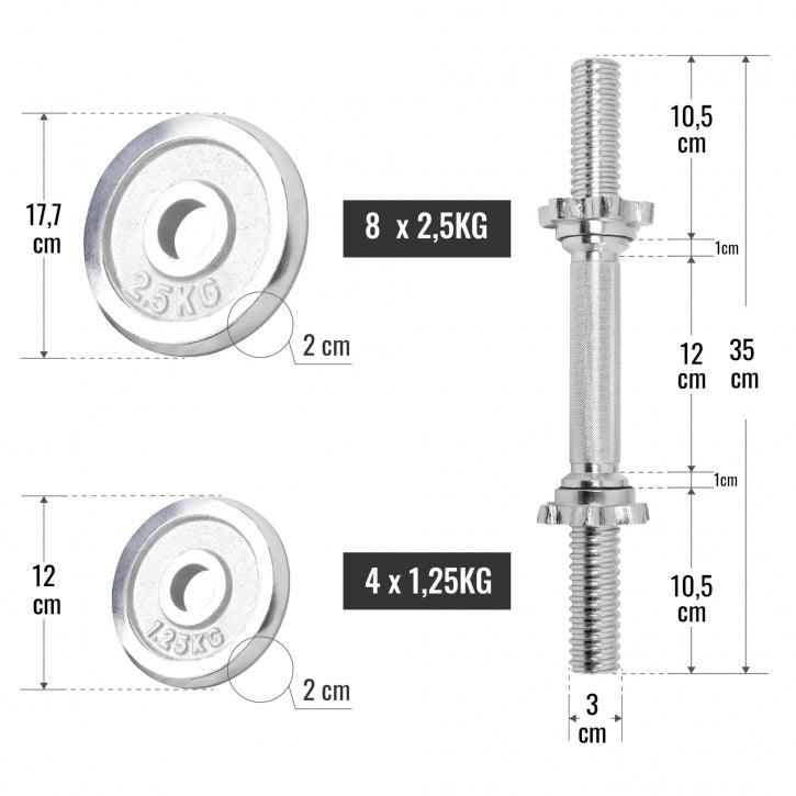 gyronetics-e-series-kurzhantel-set-chrom-30-kg-sternverschluss image 5