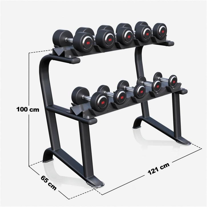 gyronetics-e-series-kurzhantel-set-gummi-90-kg-mit-ablage image 3