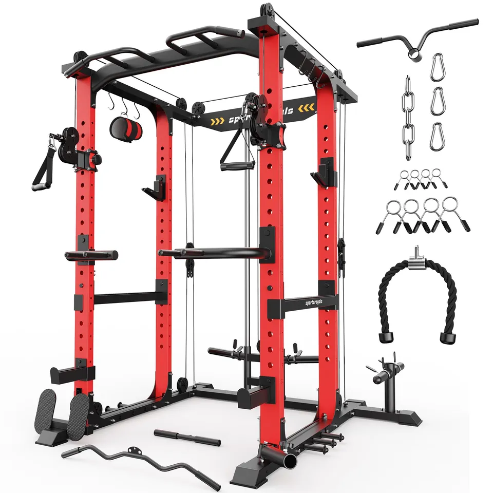 sportsroyals-power-cages-power-rack-kabel-crossover-rot image 1