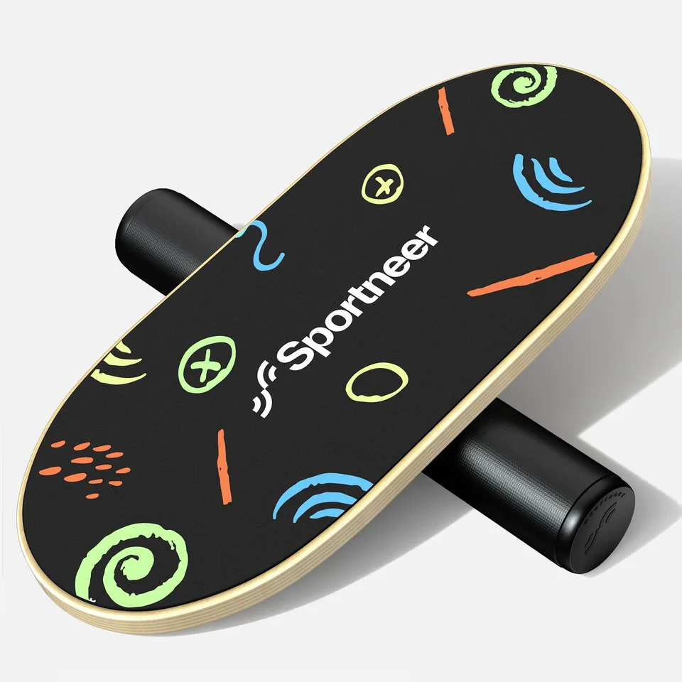 sportneer-balance-core-training-balance-board-kinder-doodle-holz image 1