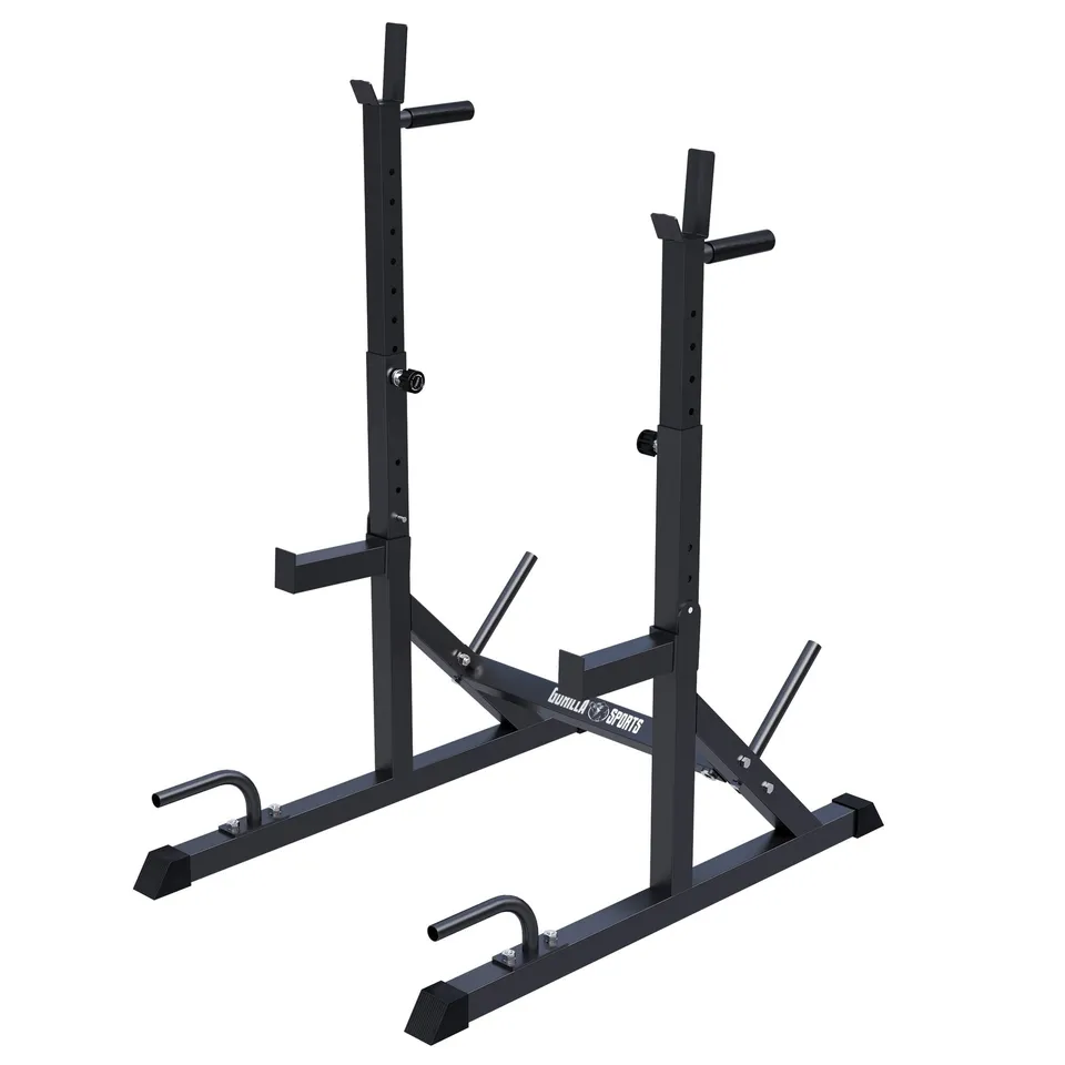 gyronetics-e-series-squat-rack-verstellbar-300-kg-mit-dip-griffen image 1